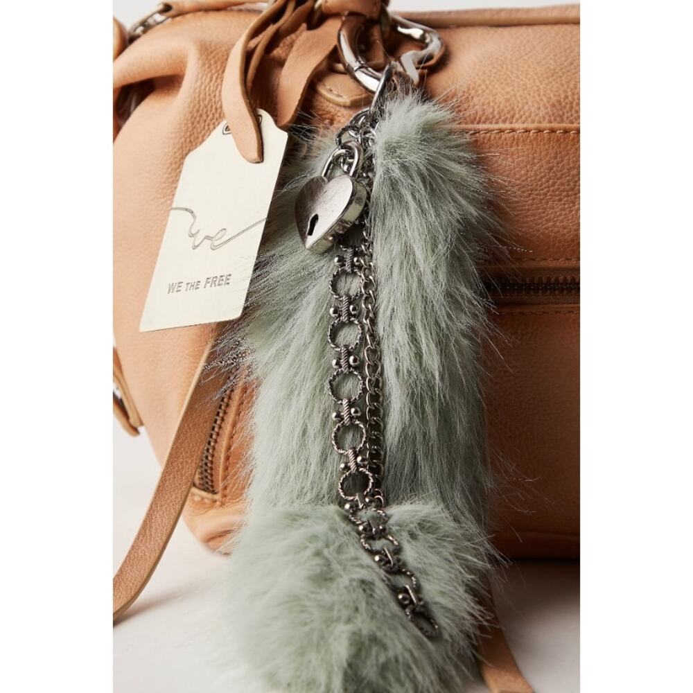 Free People | NWT | Fluffy Tail Bag Charm | Mint Silver | MSRP $28